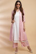 Dusky Pink Cotton Straight Kurta Palazzo Suit Set image number 4
