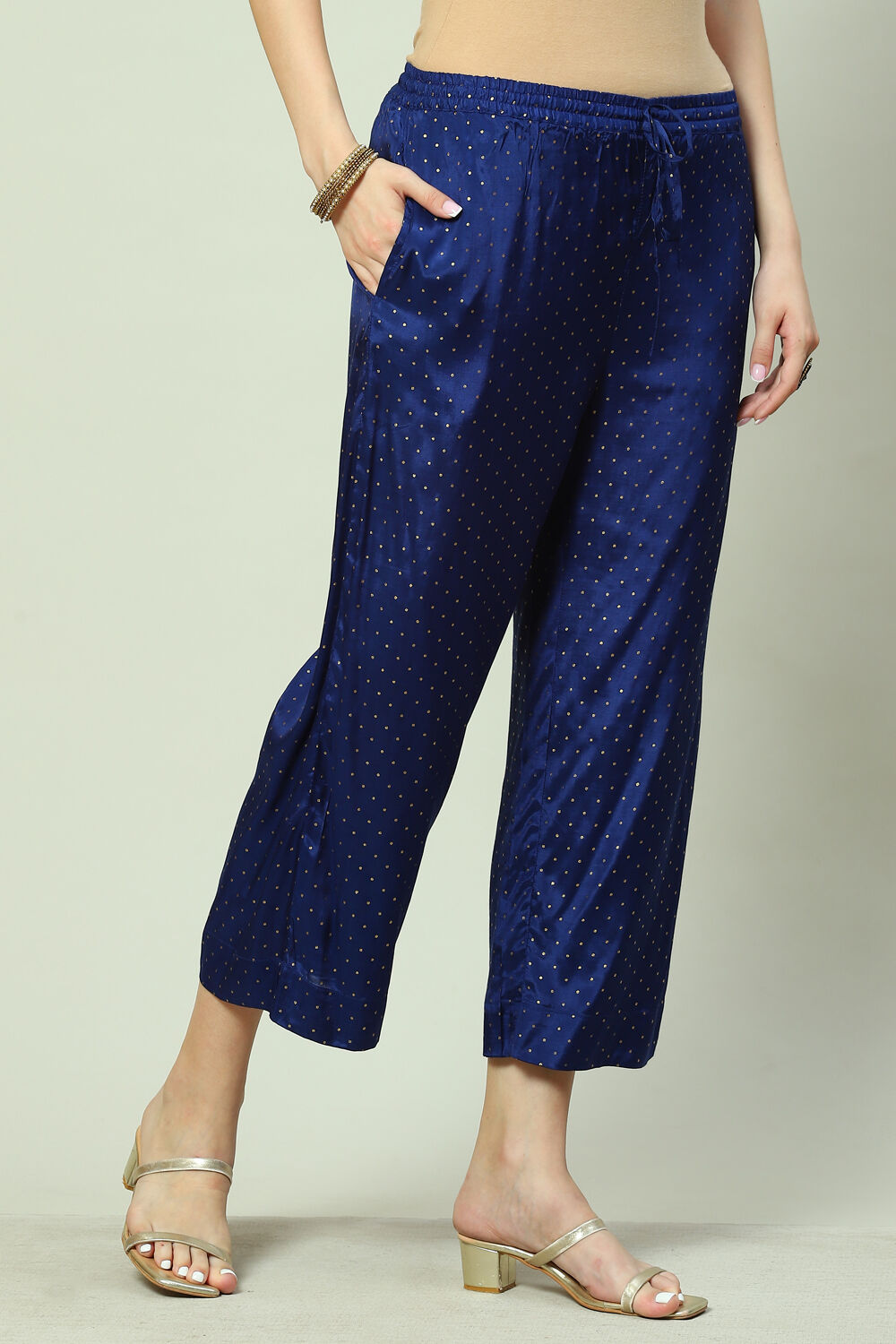 Off White Viscose Palazzo image number 3