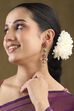 Multicolour Gold Plated Brass Stone Studded Drop Earrings image number 3