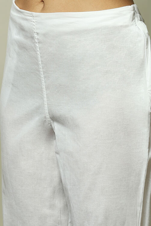 Indigo Cotton Machine Embroidered Unstitched Suit Set image number 3