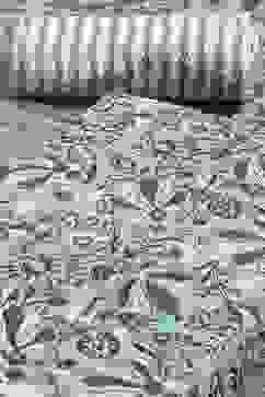 Sky Blue Cotton Hand Block Print Unstitched Suit Set image number 1