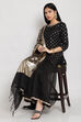 Green Poly Metallic Sharara Kurta Garara Suit Set image number 4