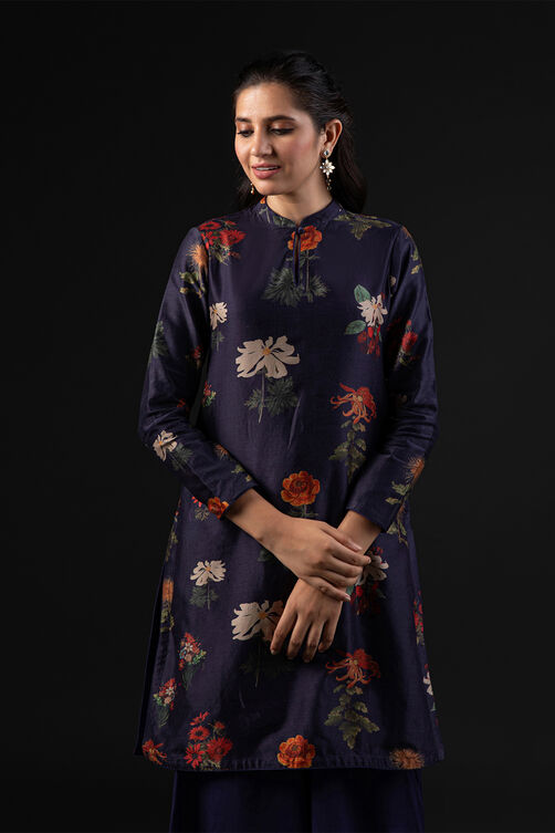 Rohit Bal Off White Cotton Silk Straight Printed Kurta Set image number 1