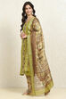 Maroon Cotton Handloom Unstitched Suit Set image number 4