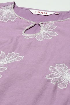 Lilac Polyester Straight Kurta Set image number 1