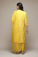 Yellow Viscose Straight Kurta Pants Suit Set image number 4