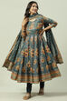 Fuchsia Cotton Anarkali Kurta Churidar Suit Set image number 7