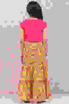 Yellow Cotton Lehenga Set image number 4