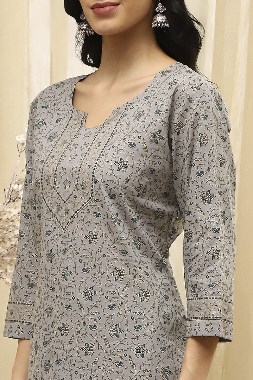 Assorted Cotton Hand Block Print Unstitched Suit Set image number 2