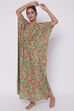 Green Cotton Printed Loungewear Kaftan image number 2