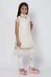 Ivory Art Silk Straight Kurta Churidar Suit Set image number 3