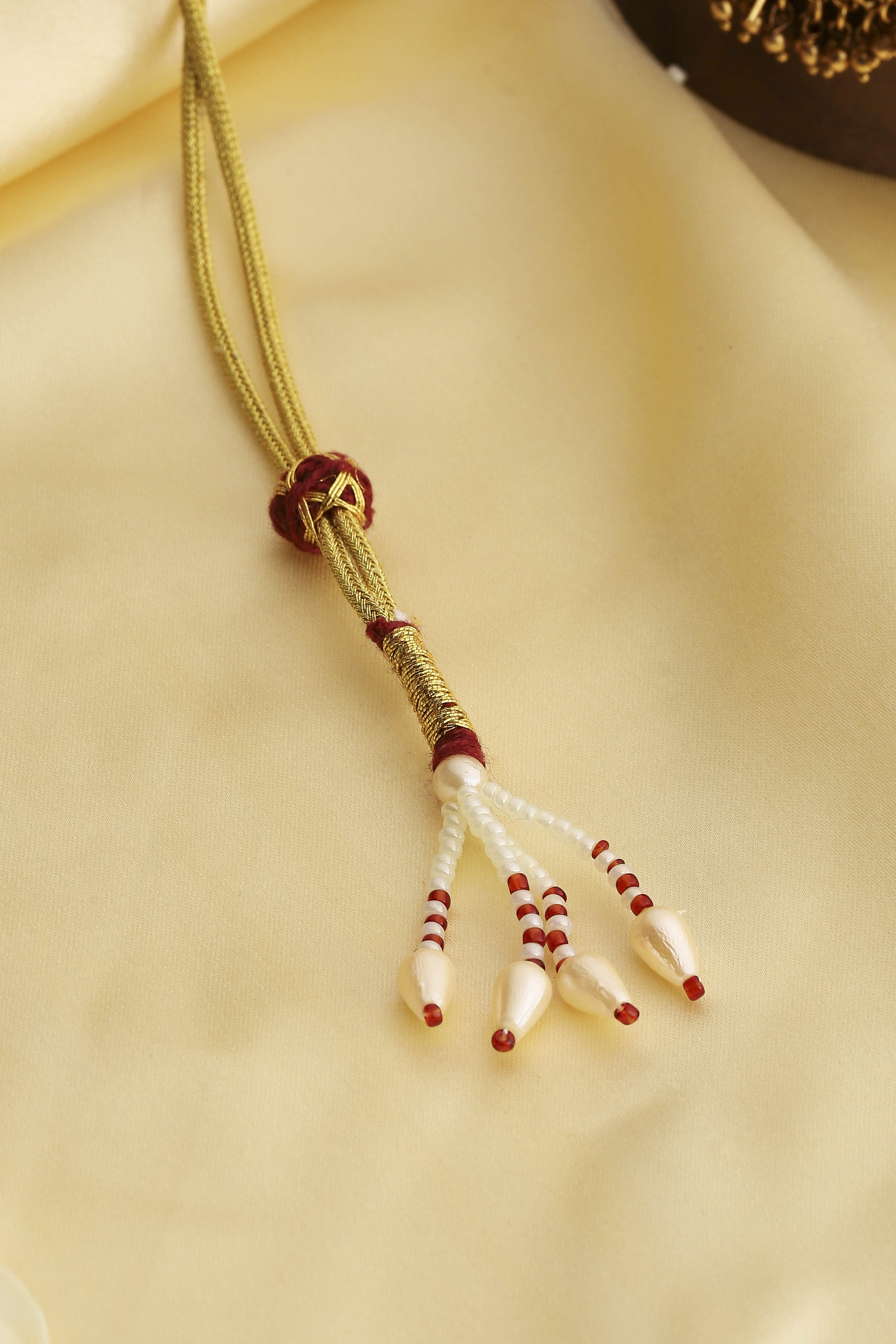 Gold Brass Necklace Set image number 4