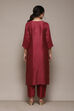 Dark Maroon Silk Blend Unstitched Suit Set image number 6