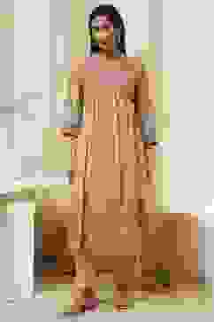 Green Modal Printed Gathered Kurta Set image number 6