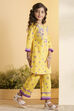 Yellow Cotton Floral Straight Kurta Set image number 5