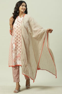 Blush Brown Poly Cotton Straight Suit Set image number 6