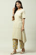 Mud Ochre LIVA A-Line Solid Kurta Set image number 3