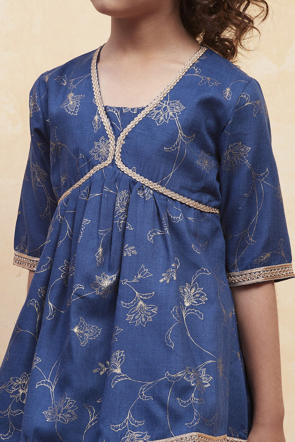 Blush Pink Printed Peplum Lehenga Set image number 1