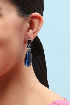 Navy Brass Earrings image number 3