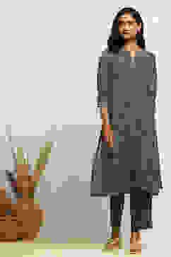 Green Chanderi Printed Straight Kurta Set image number 6