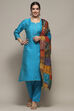 Green Cotton Unstitched Suit set image number 7