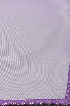 Purple Art Silk Asymmetric Kurta Dhoti Salwar Suit Set image number 3