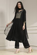 Black Dyed Gathered Suit Set image number 3