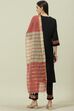 Black Solid Straight Kurta Regular Pant Suit Set image number 4
