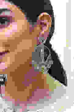 Green Brass Chaandbali image number 1