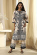 Beige and Brown Pure Cotton Printed Kurta Set image number 6
