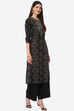 Black Cotton Unstitched Suit Set image number 5