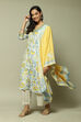 Yellow Cotton A-Line Kurta Palazzo Suit Set