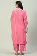 Blush Pink Straight Kurta Palazzo Suit Set image number 5