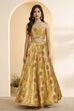 Mint Green Polyester Kalidar Lehenga Set image number 6