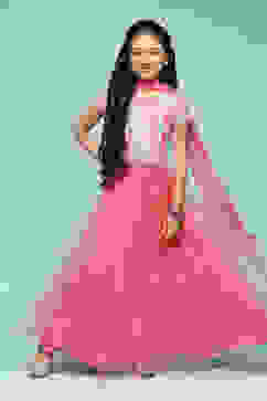 Pink Polyester Short Kurta Printed Suit Set image number 0