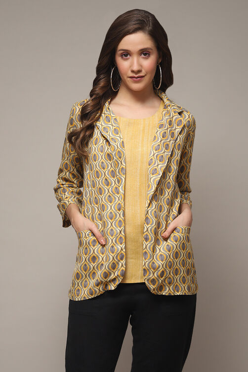 Mud Ochre LIVA Printed Jacket image number 1