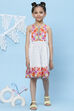 White Cotton Flared Printed Dress image number 0