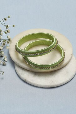Green Plastic & Thread Bangles image number 0