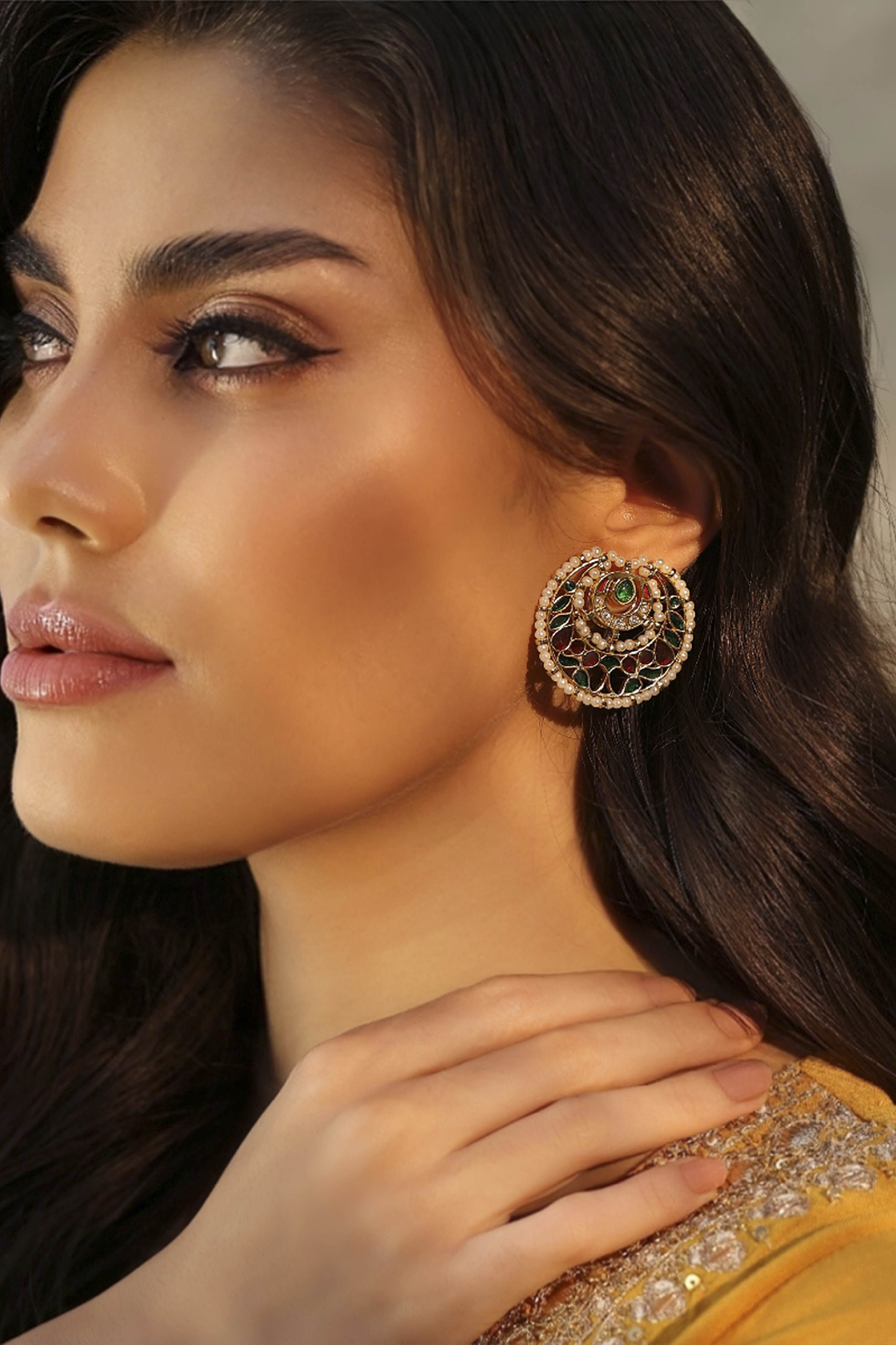 Multicolour Stone Earrings image number 2
