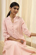 Black Cotton Blend Solid Straight Kurta image number 1