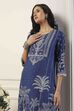 Blue Viscose Rayon Floral Printed Straight Kurta image number 6
