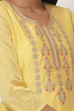 Yellow Chanderi Easy Stitch Suit Set image number 1