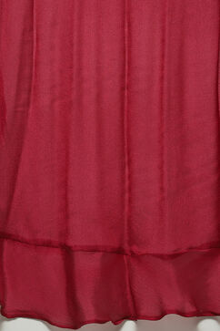 Berry Pre-Draped Nylon Saree With A Stitched Blouse image number 2