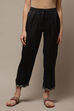 Off White Art Silk Solid Pants image number 1