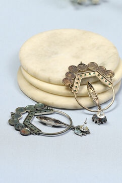 Green Brass Chaandbali image number 2