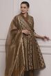 Brown Cotton Anarkali Yarndyed Suit Set image number 7