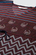 Navy Straight Cotton Two Piece Printed Sleepwear Set image number 1