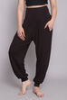 Black Viscose Blend Harem Pants image number 3