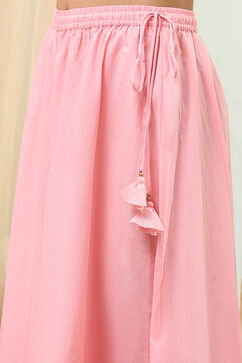 Pink Cotton Straight Suit Set image number 2