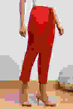 Red Cotton Narrow Pants image number 3